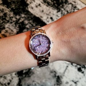 Michael Kors Norie purple glitze watch Mk3848